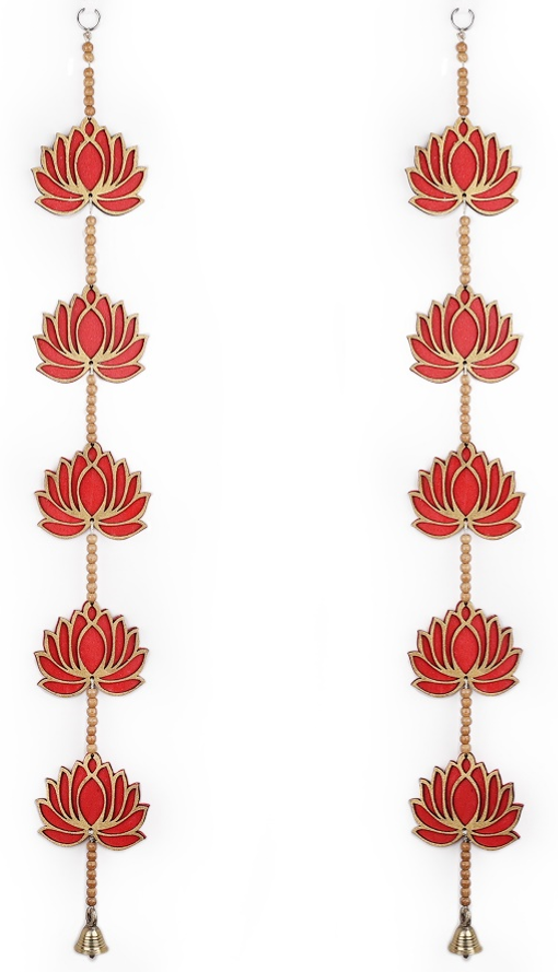 5 Lotus Door Décor with Brass bell