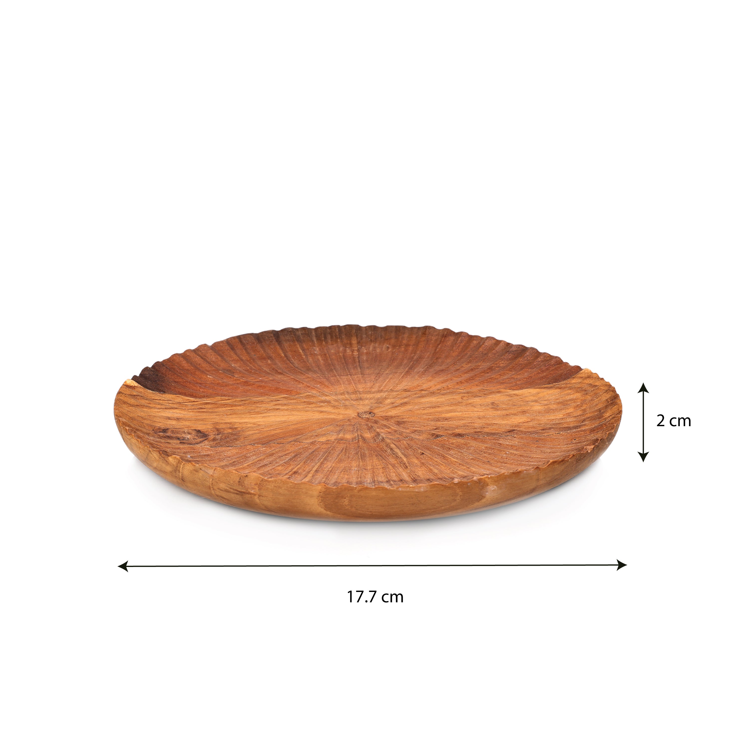 Teak Rough Plates 17cm