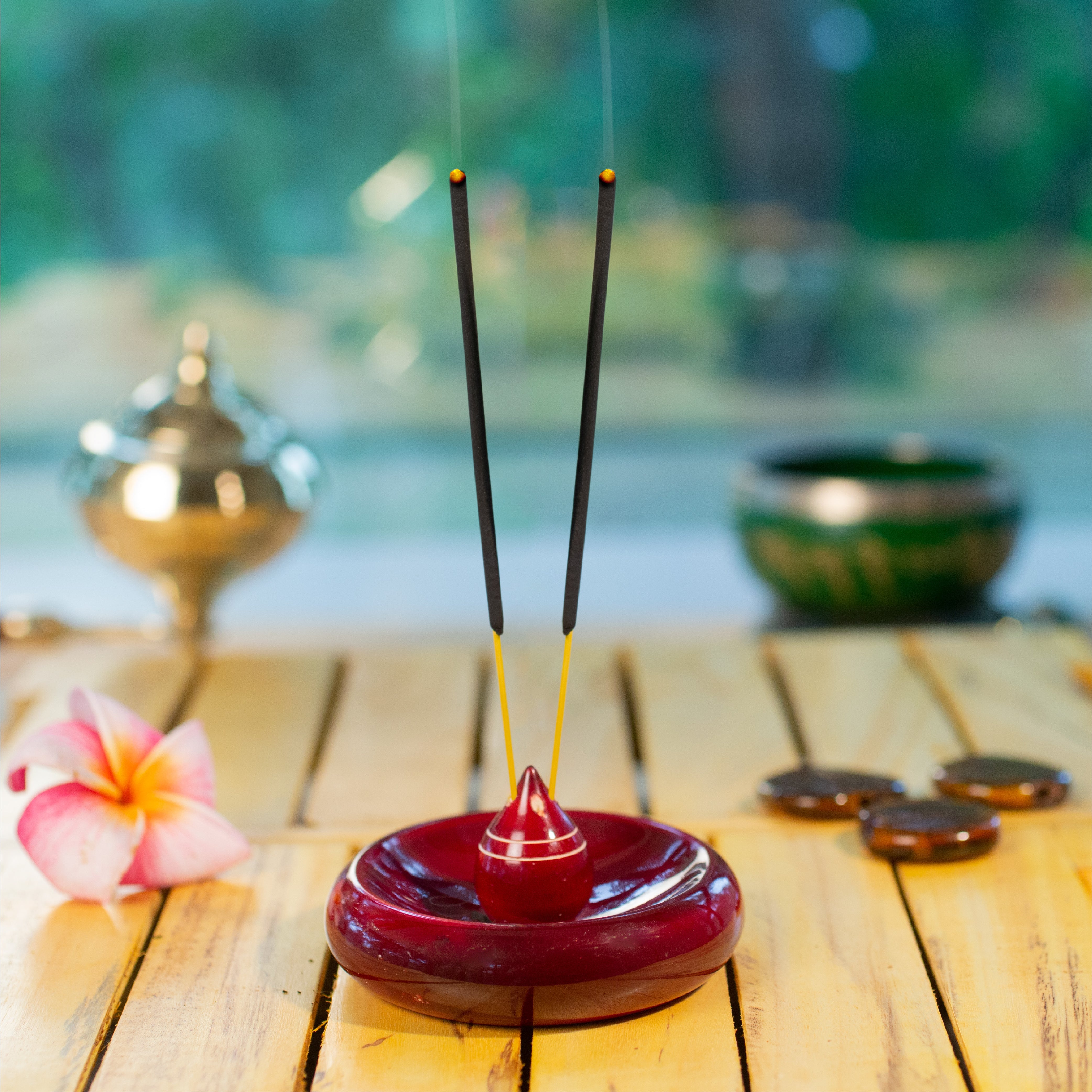 Brown Round Incense Holder