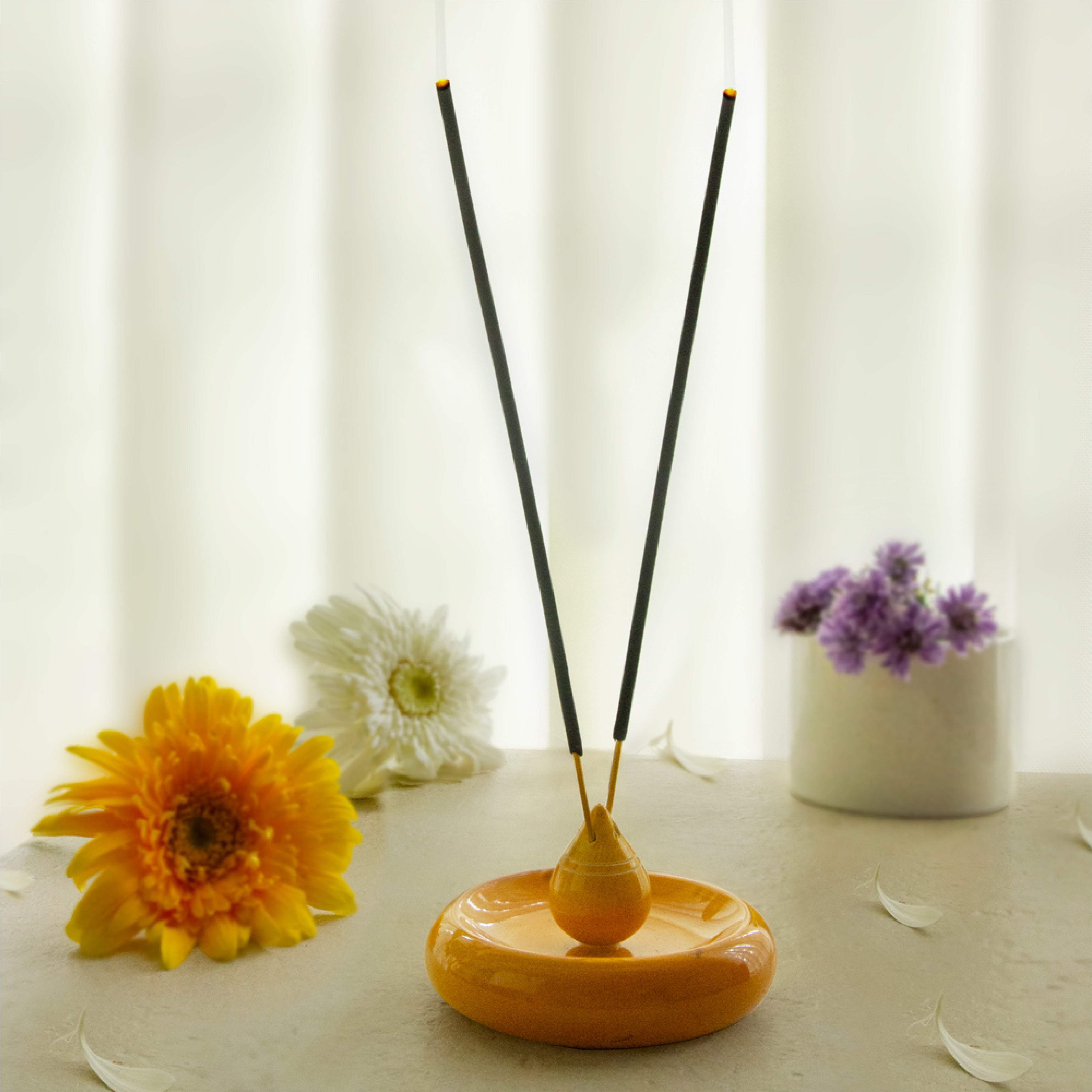 Caramel Round Incense Holder