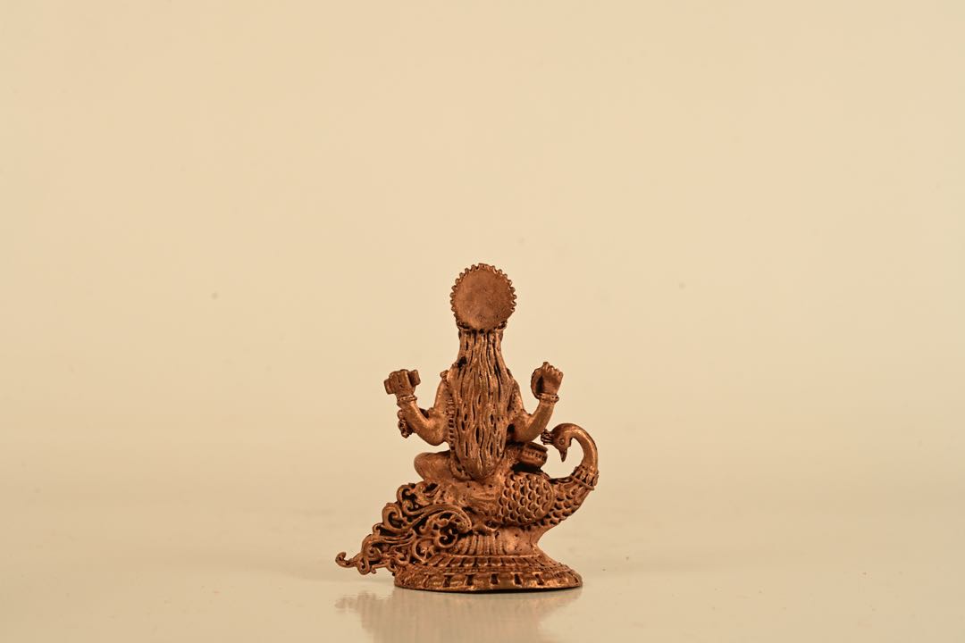 Goddess Saraswathi With Peacock Idol