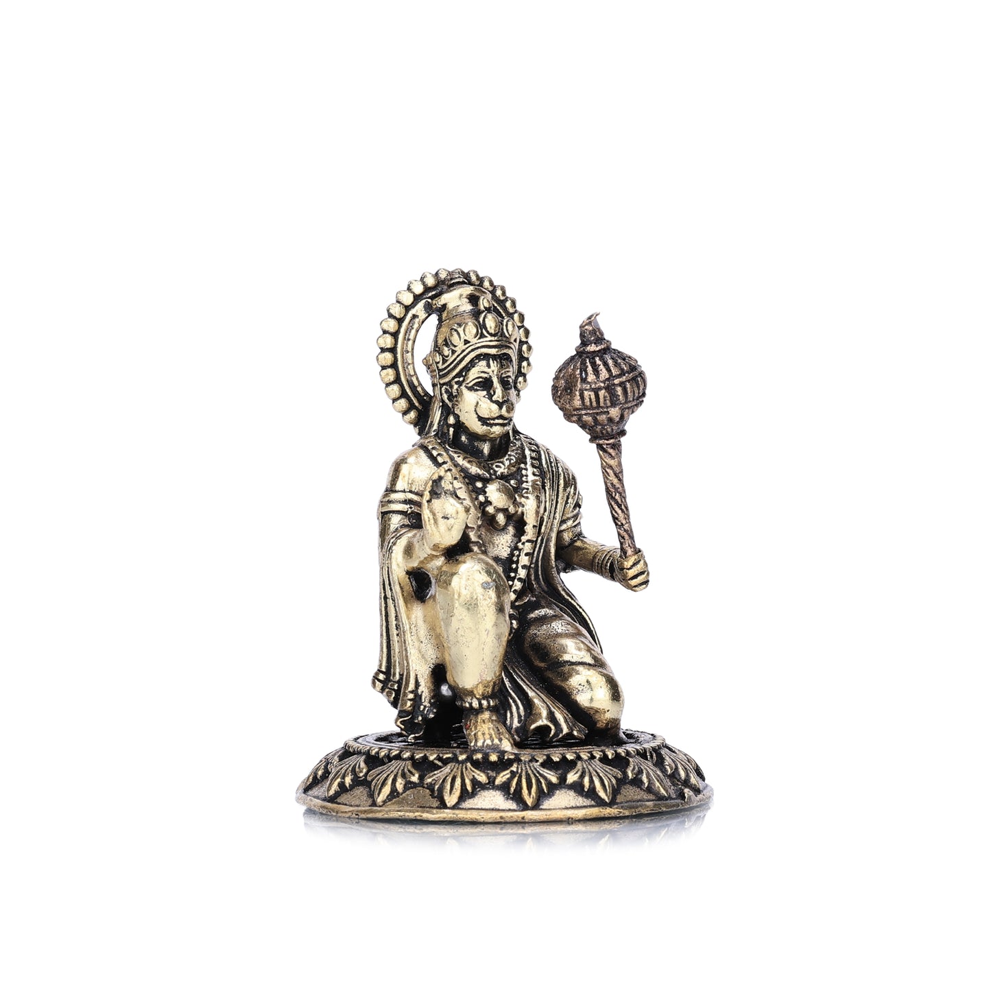 lord hanuman sitting brass statue