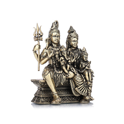 Shiva and Parvati Parivar Brass Idol