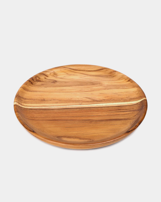 Teak Smooth Plate Taper 10"/25.5cm