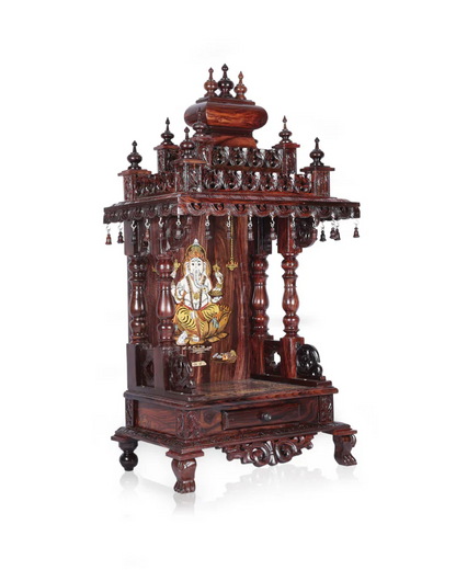 Pavitra Rosewood Temple with Ganesha Inlayed with Tray