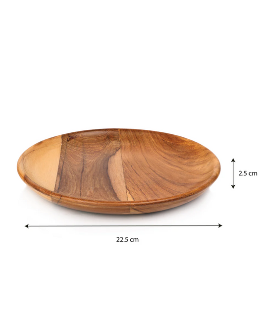 Teak Smooth Plate Taper 9"/22cm