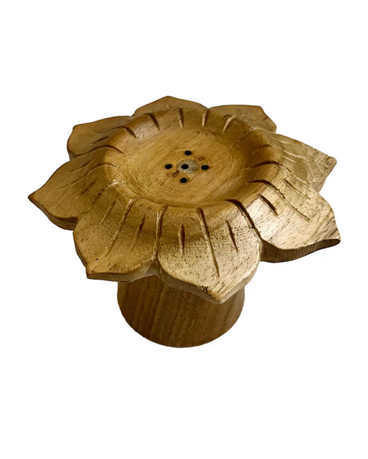 Teakwood Flower Agarbatti Stand