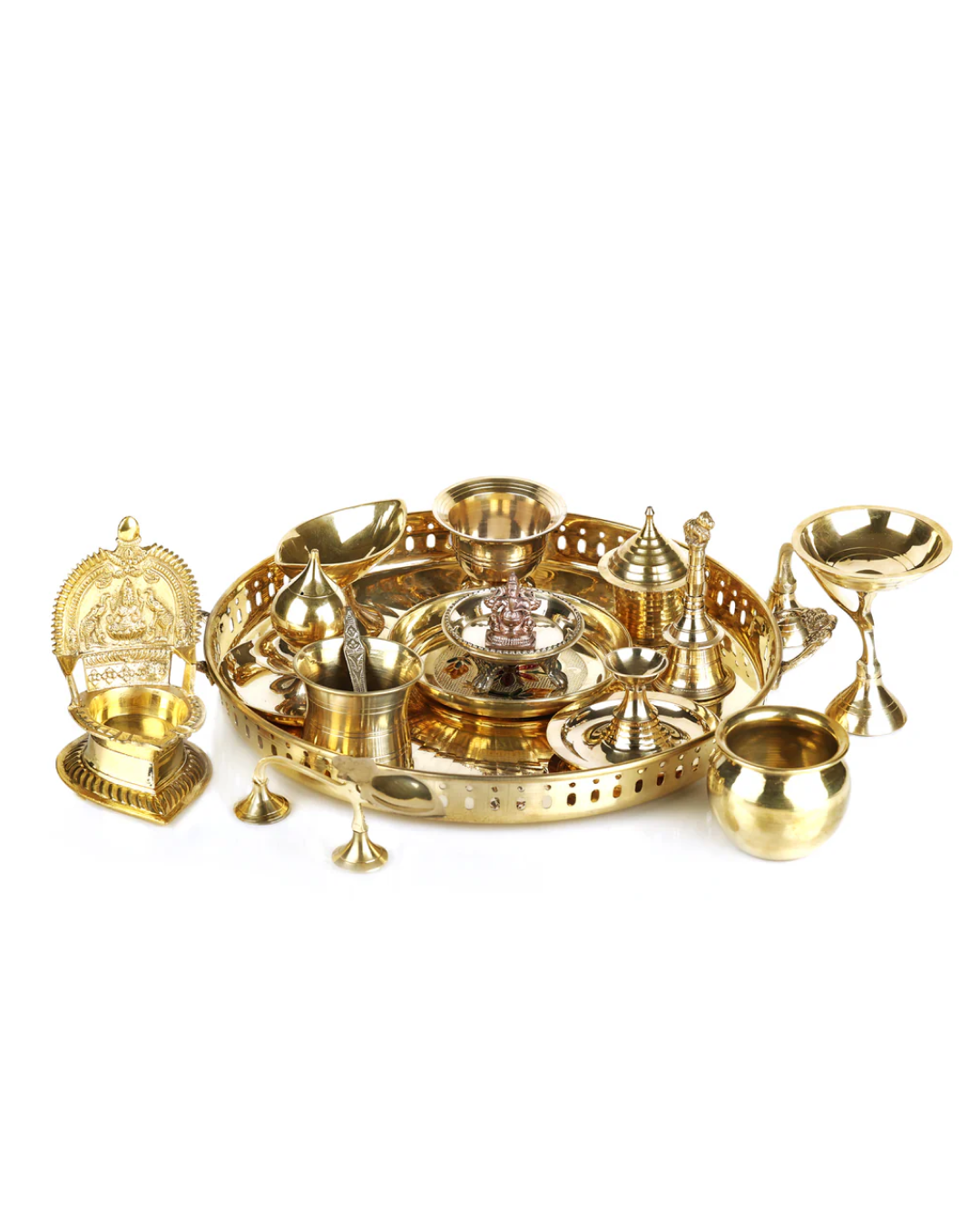 brass puja thali set