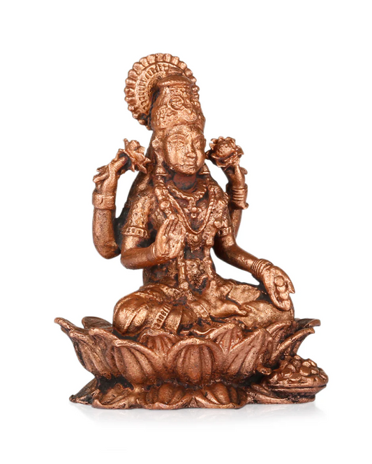 Goddess Dhanalakshmi Copper Idol