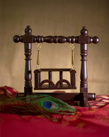 Wooden Jhoola Red Brown Matt