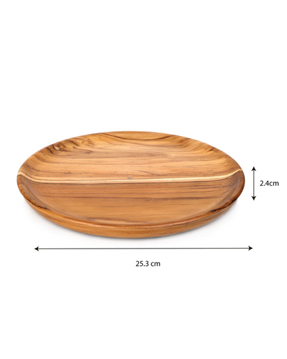 Teak Smooth Plate Taper 10"/25.5cm