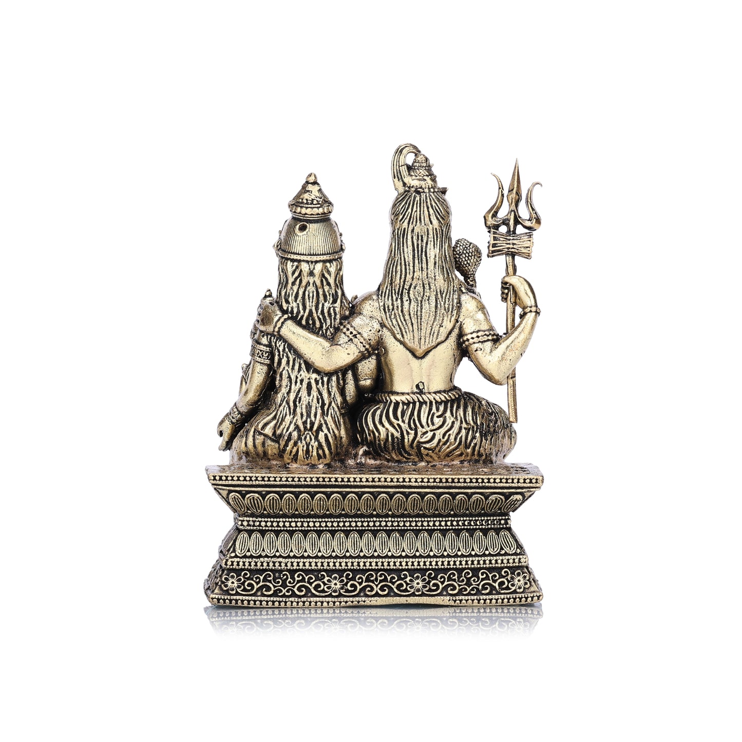 shiva and parvati parivar brass idol