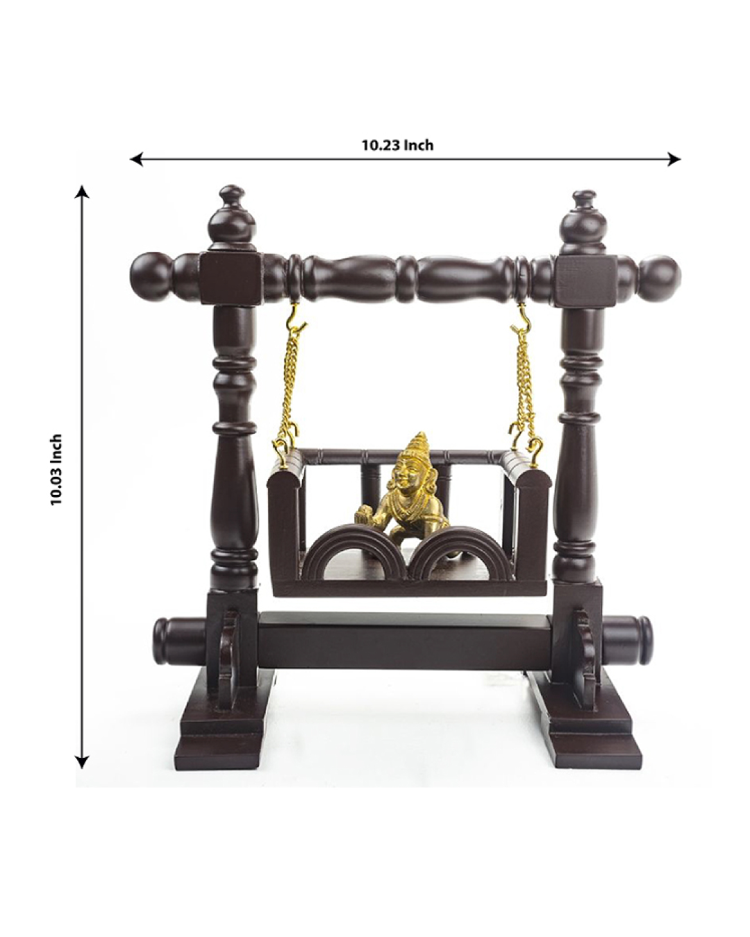 wooden jhoola red brown matt