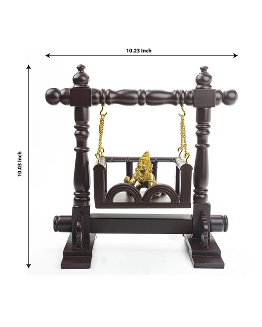 Wooden Jhoola Red Brown Matt