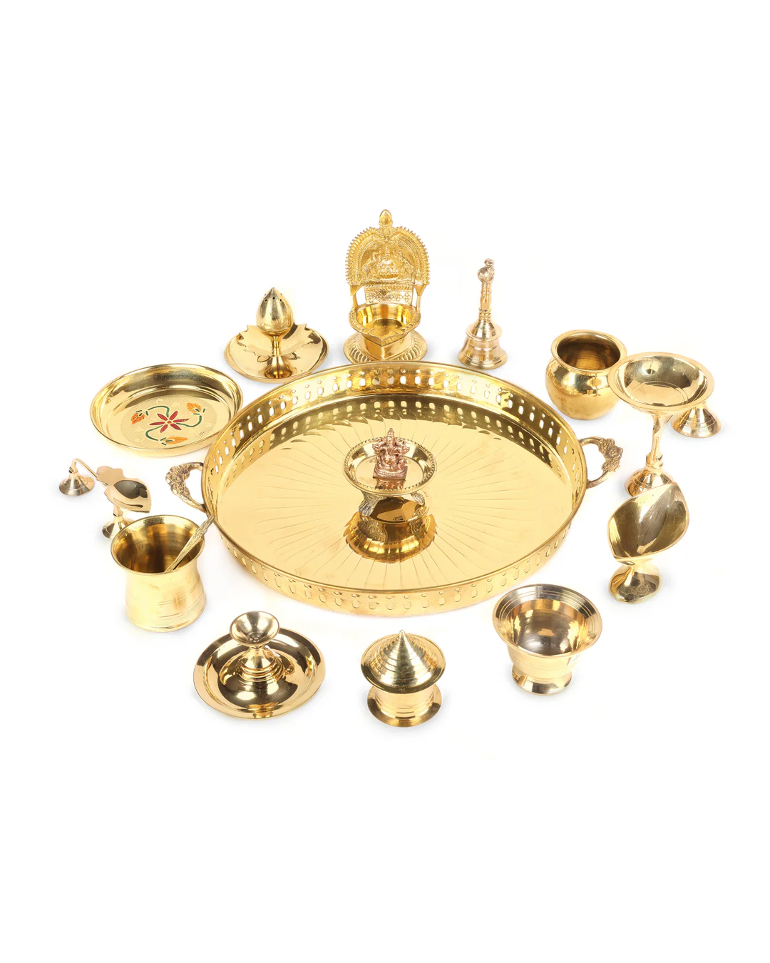 brass puja thali set