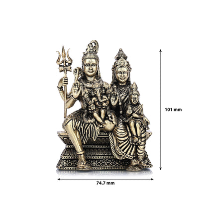 Shiva and Parvati Parivar Brass Idol