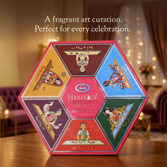 Heritage Celebration Collection – Signature Temple Incense Cones Inspired by 6 Indian Heritage Art Forms (72 Cones + Free Holder)