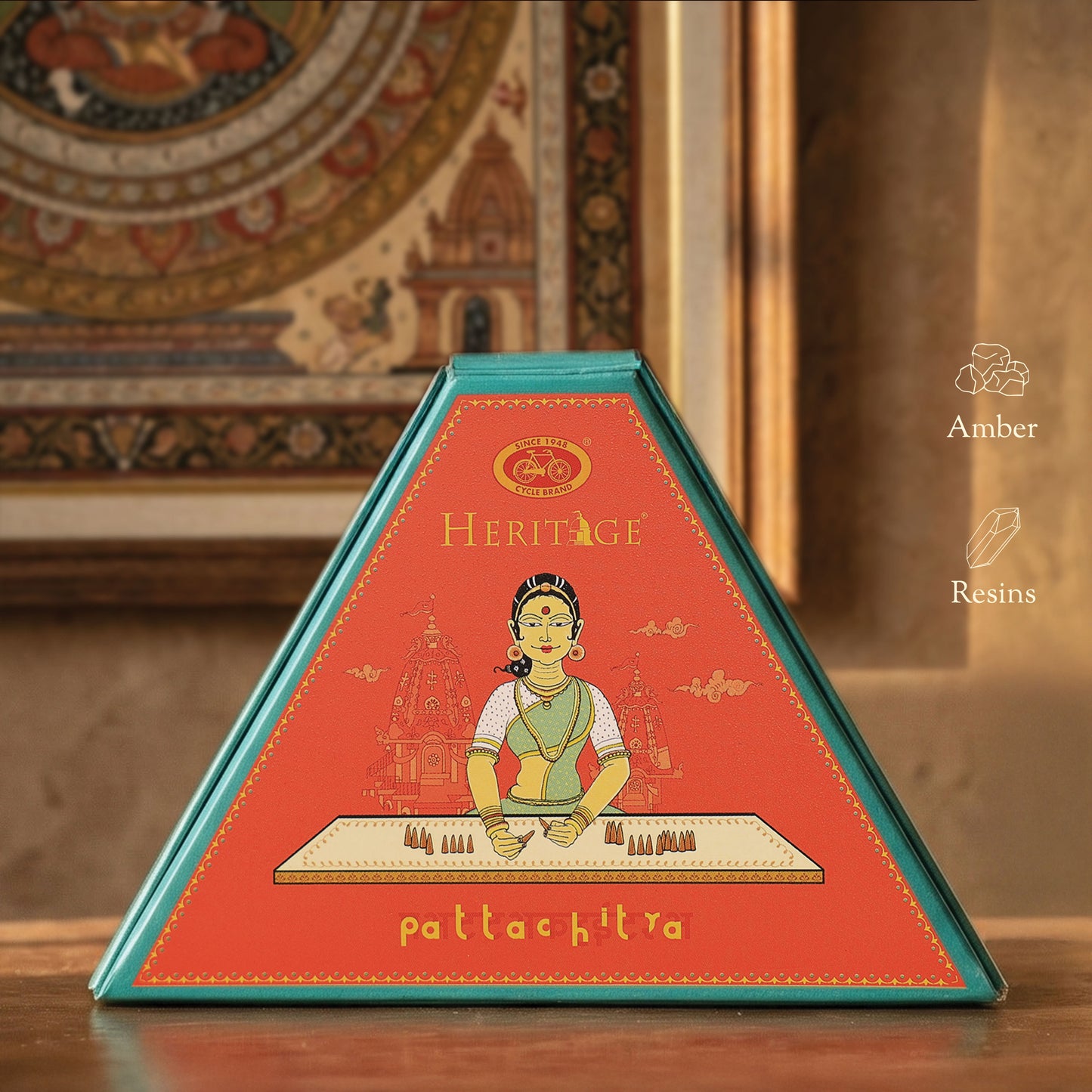 heritage celebration collection – signature temple incense cones inspired by 6 indian heritage art forms (72 cones + free holder)
