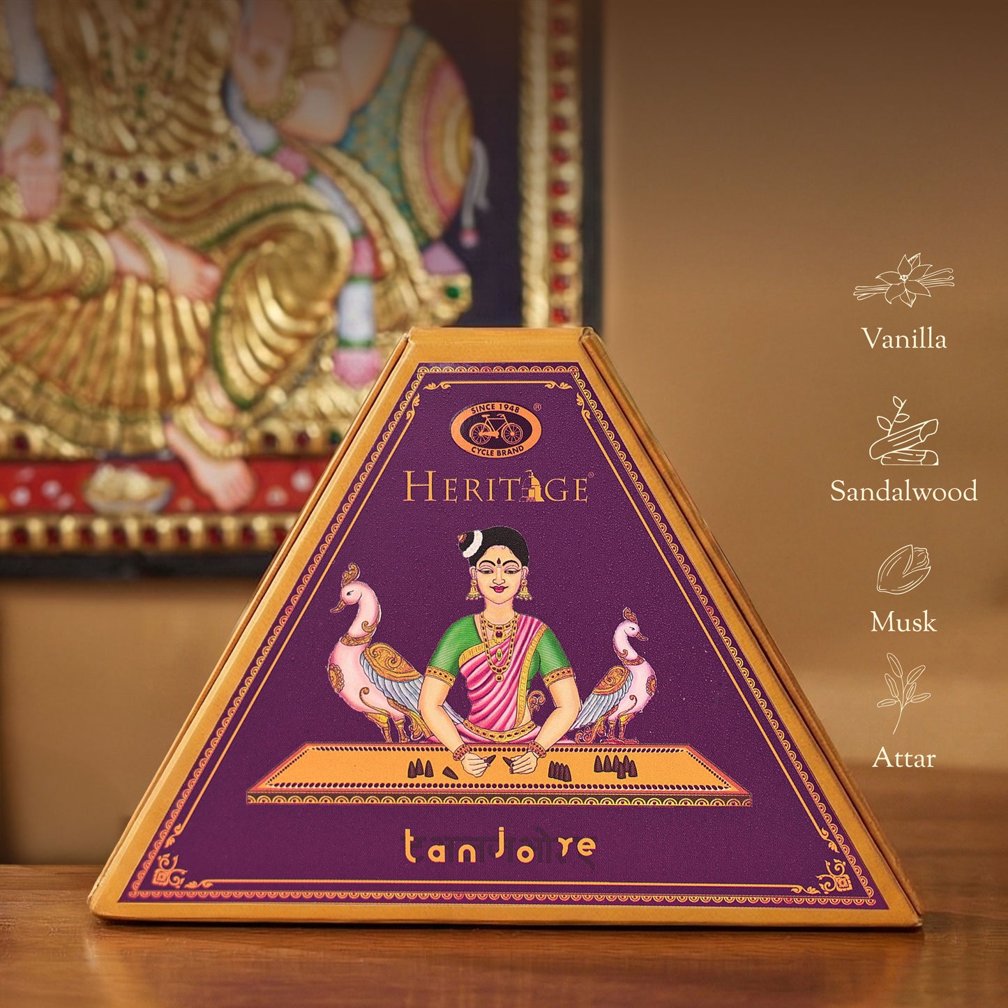 heritage celebration collection – signature temple incense cones inspired by 6 indian heritage art forms (72 cones + free holder)
