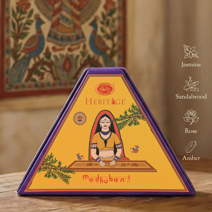 Heritage Celebration Collection – Signature Temple Incense Cones Inspired by 6 Indian Heritage Art Forms (72 Cones + Free Holder)