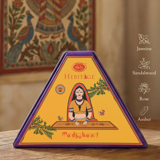 Heritage Celebration Collection – Signature Temple Incense Cones Inspired by 6 Indian Heritage Art Forms (72 Cones + Free Holder)