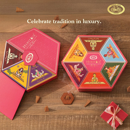 Heritage Celebration Collection – Signature Temple Incense Cones Inspired by 6 Indian Heritage Art Forms (72 Cones + Free Holder)