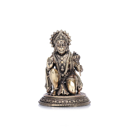 Lord Hanuman with Gada Brass Idol