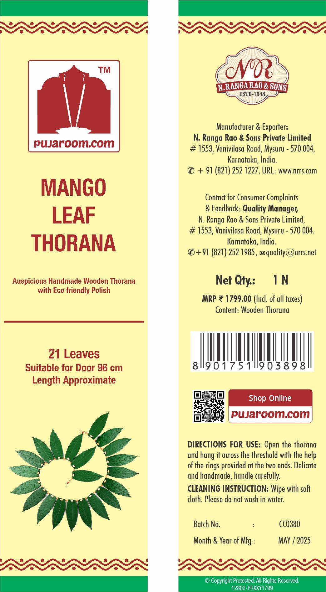 21 mango leaf thorana
