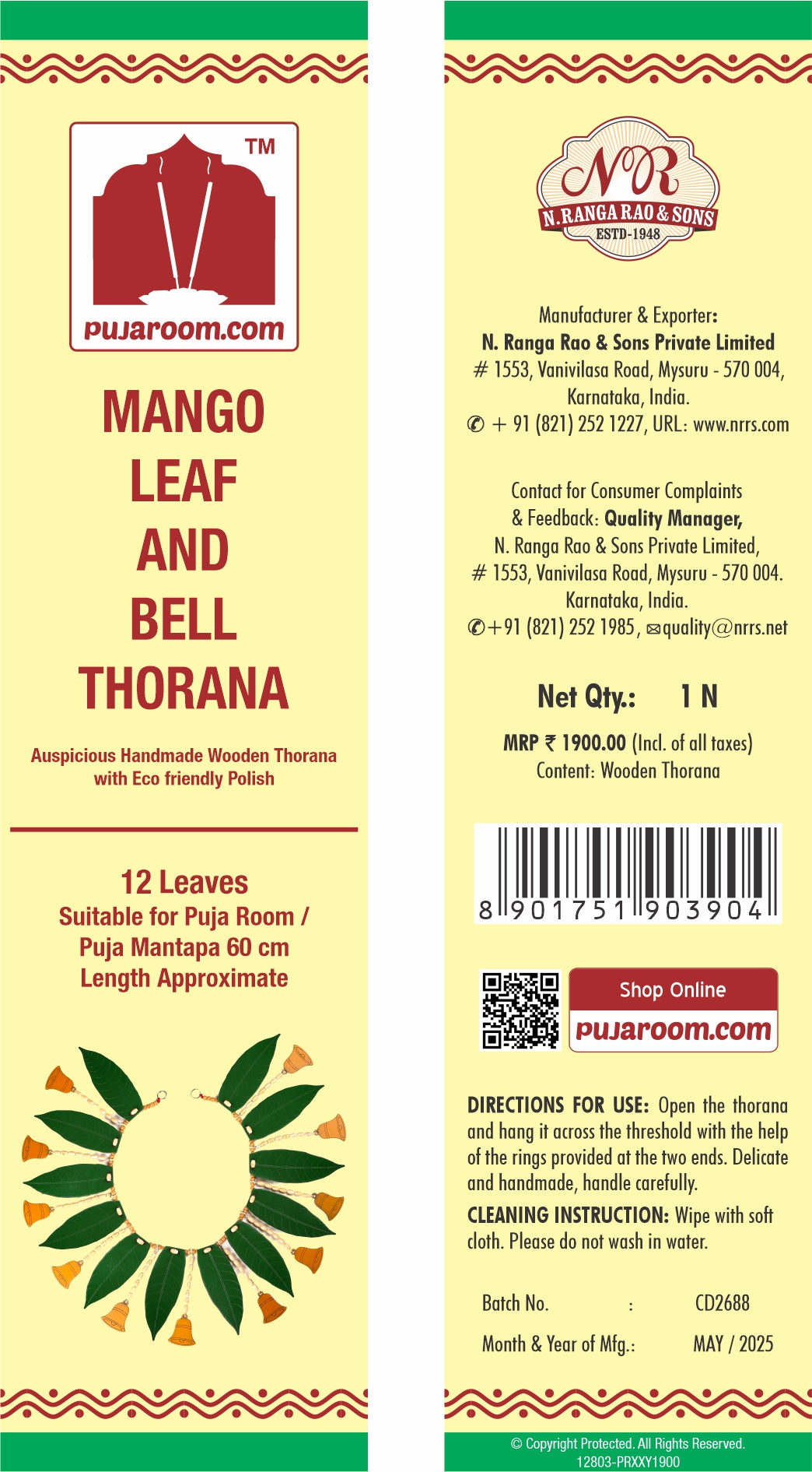 12 mango leaf Thorana