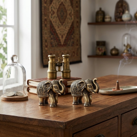 Jodi Elephant Brass Idol (Small)