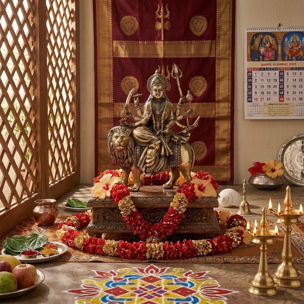 ma durga brass idol