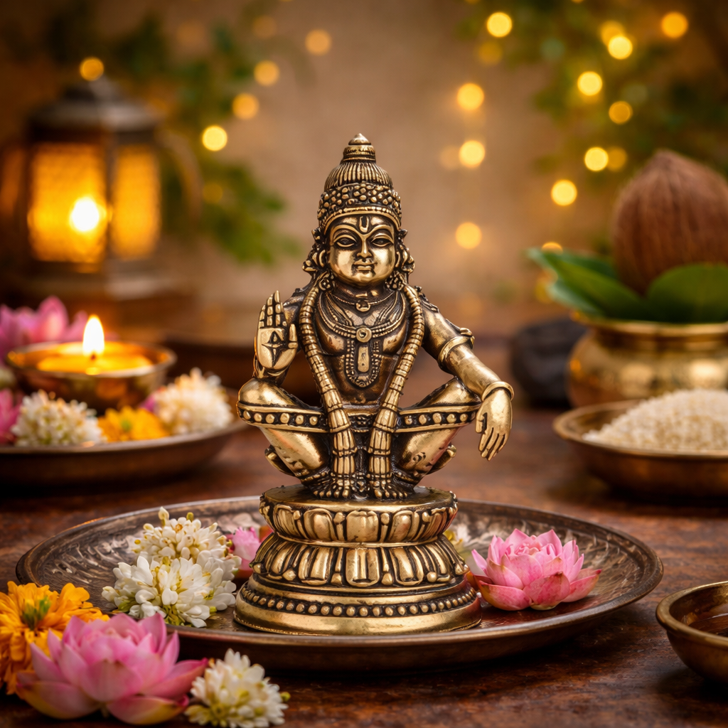 lord ayyappa swamy brass idol