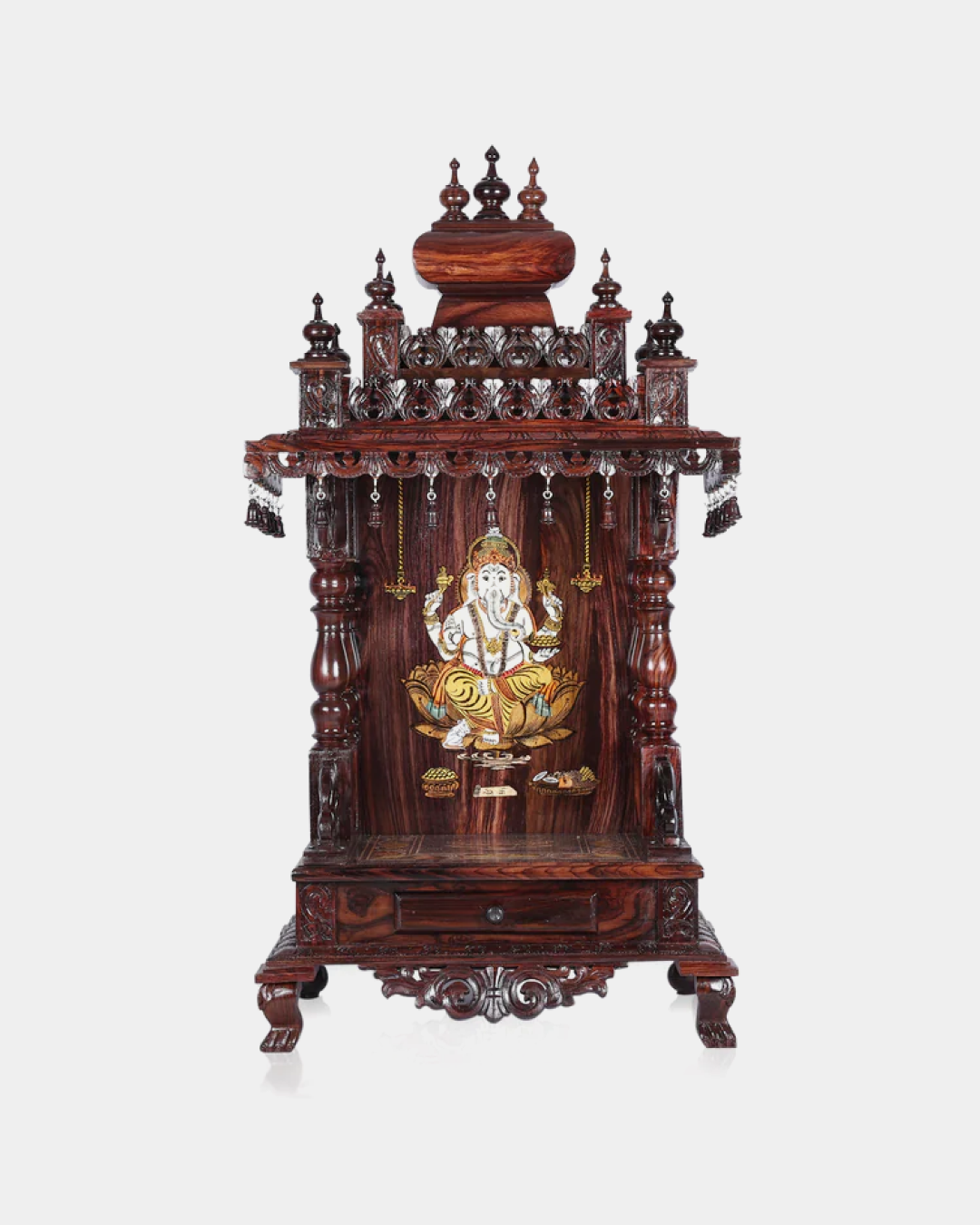 Pavitra Rosewood Temple with Ganesha Inlayed with Tray