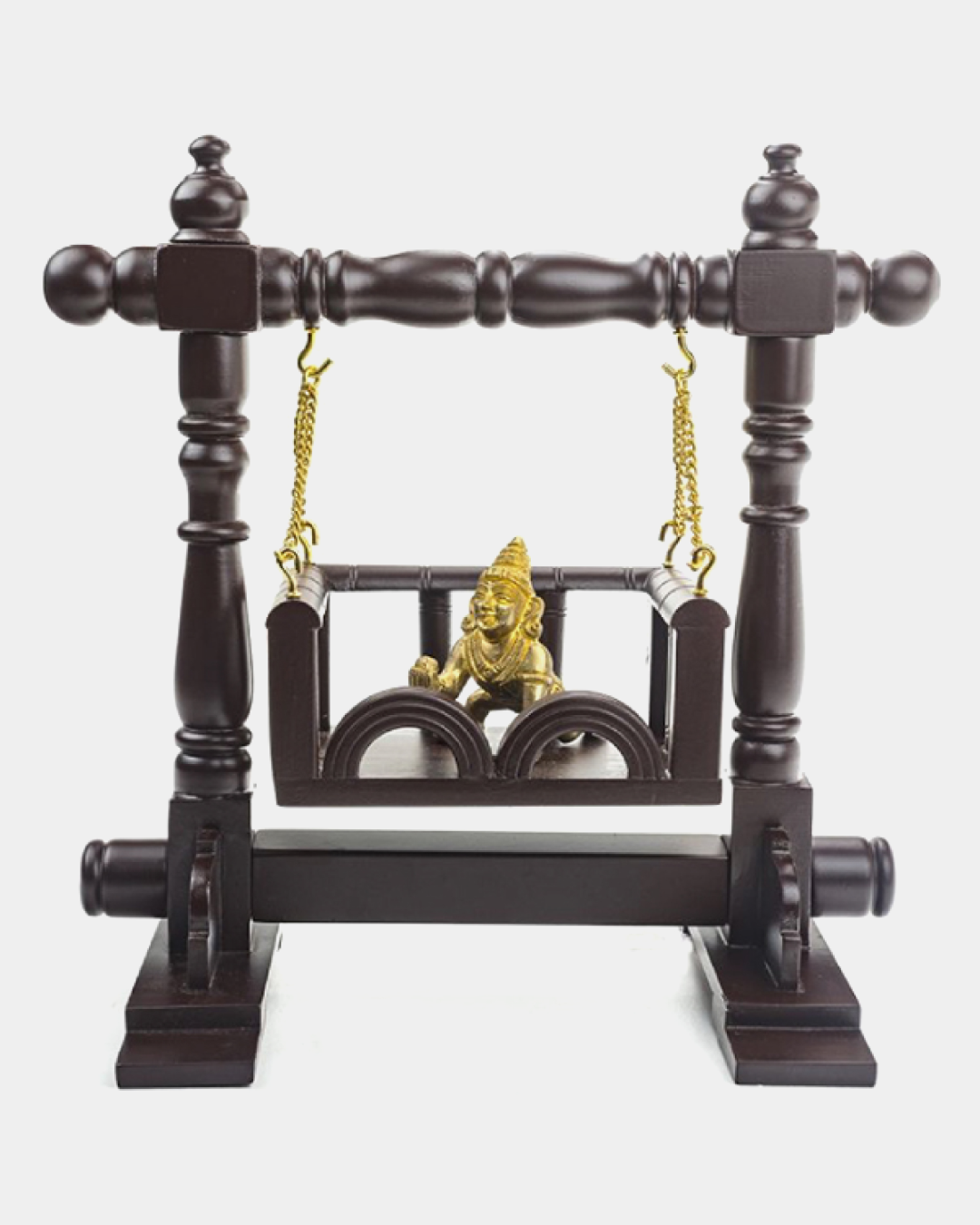 wooden jhoola red brown matt