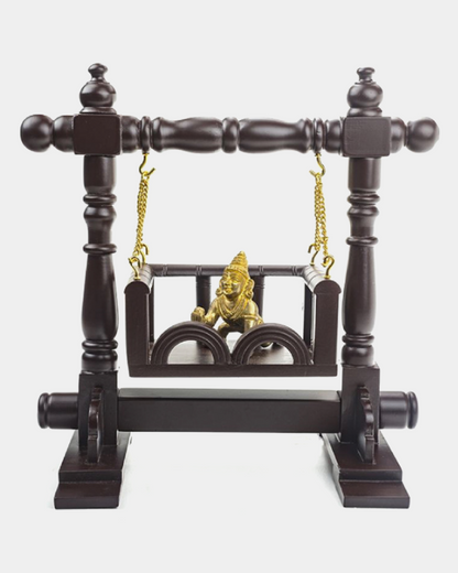 Wooden Jhoola Red Brown Matt