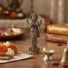 Goddess Lakshmi Standing on Lotus Brass Idol