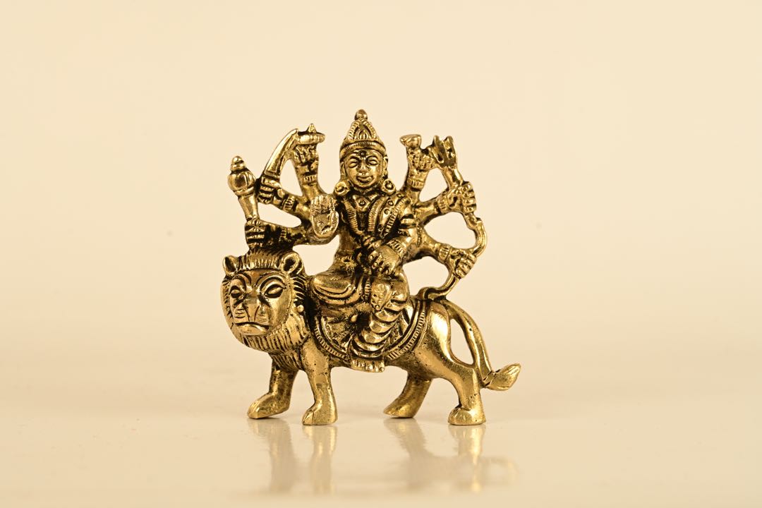 Maa Durga sitting on lion idol